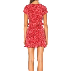 Superdown mercy polka dot dress in red size x-small